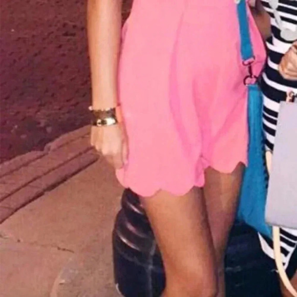 Coral Pink Romper with Scalloped Details | Pink Romper | Romper | Girly | Pink - Picture 11 of 12